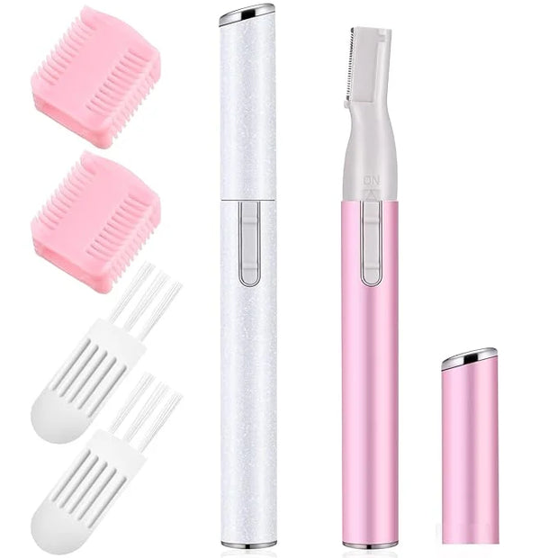 Chumia 2 Pcs Electric Eyebrow Trimmer Women Precision Face Razors Mini Shaver with Comb Christmas Women Gift Battery Opera...