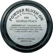 Georgia Peach Orange Tangerine Summer Blush Pressed Cheek Blush Color Contour Powder, Talc & Paraben Free, 4 Grams, No Ani...
