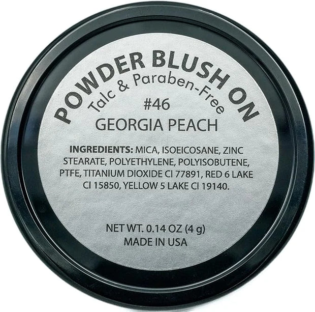 Georgia Peach Orange Tangerine Summer Blush Pressed Cheek Blush Color Contour Powder, Talc & Paraben Free, 4 Grams, No Ani...