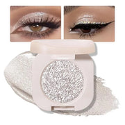 Monochrome Glitter Eyeshadow - Slive Shimmer Eye Shadow, Talc-Free, Paraben-Free, Cruelty-Free, Long-Lasting Single Eyesha...