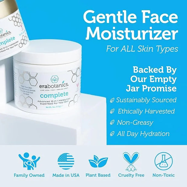 Era Organics Manuka Honey Face Cream - Advanced 12-in-1 Nourishing and Rejuvenating Daily Face Moisturizer for Women and M...