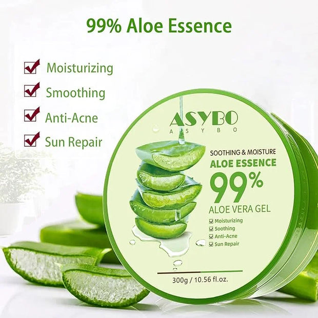 300 ML Natural Aloe Vera Gel -Organic Moisturizing Cream, Soothing and Hydrating, Sunburn and Scar Repair, Care for Face B...