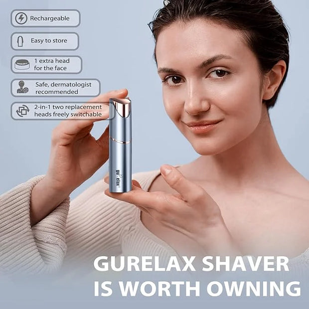 Facial Hair Removal for Women, Facial Eyebrow Trimmer, 2-in-1 Face Shaver, Painless Facial Razor for Lip, Chin, Peach Fuzz...