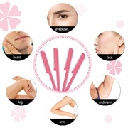 10 Pieces Eyebrow Razor for Women Facial Shaver Razor Brow Shaper Eyebrow Trimmer Dermaplaner Shaping Tool with Cover (Pin...