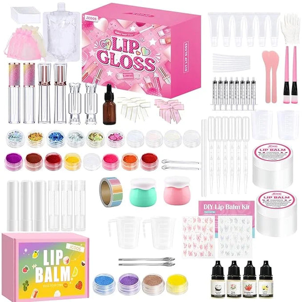 JCOOS Lip Gloss Making Kit, Lip Gloss Set for Teens Lip Kit Fun DIY Lipgloss Making Kit, Diy Lip Balm Kit Make Your Own Li...