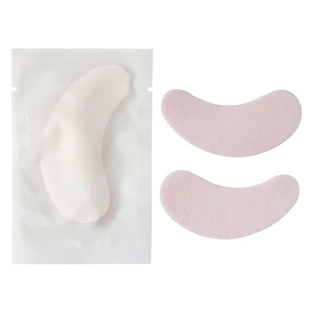 100 Pairs Set Under Eye Pads Disposable Eye Gel Patches for Eyelash Extensions Tool Kit, Pink Film - Product Image