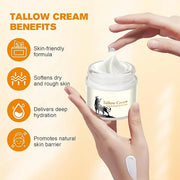 Tallow for Skin, Moisturizer Cream, Nourishing and Hydrating Skin, Organic Tallow & Honey Balm for Skin,Natural Grass-Fed ...