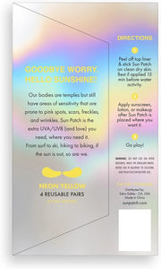 Hypoallergenic Sun-Screen Under Eye Patches, 100% Silicone UPF-50 UV Protection, Reusable, 1 Pack/4 Pairs, Yellow (Golf, S...