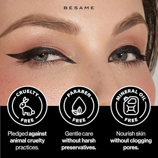 BESAME 3 Eyeshadow Duo & Shadow Brush Set – Socialite Brown, Pistachio, Plum Dandy – Ultra-Blendable Matte & Shimmer with ...