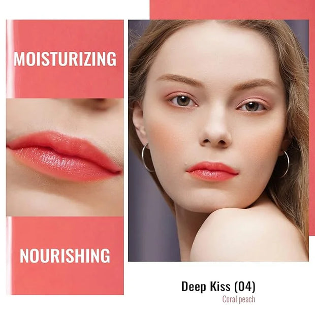 Oulac Moisturizing Shine Lipstick For Women Christmas Set 2PCS, 2 in 1 Tinted Lip Balm for Winter, Hydrated Juicy and Glos...