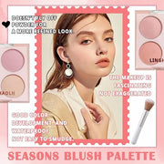 4 Colors Blush Palette for Cheeks,Face Matte Contour Blush Makeup Palette,Buildable Shimmer Facial Cheek Blusher Shades,Bl...