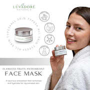 Flawless Fruits Antioxidant Mask – Lavender and Peach Face Masks Skincare Enriched with Red Wine, Green Tea Extracts – Rev...