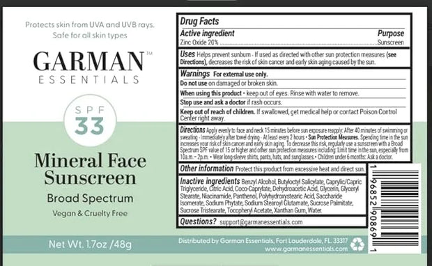 Mineral Sunscreen Lotion SPF 33 1.7 fl oz & Vitamin C Serum for Face, Hyaluronic Acid 1 Fl Oz & Ceramide and Peptide agele...