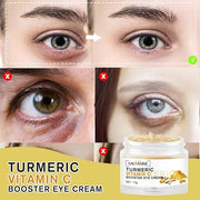 Turmeric + Vitamin C Eye Cream, Turmeric Under Eye Cream for Dark Circles and Puffiness, Anti Aging Cream Correction for P...