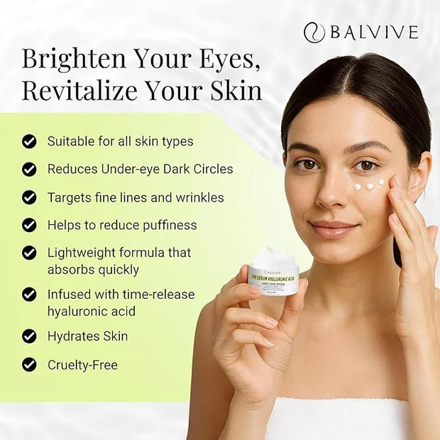 Eye Serum Treatment with Retinol, Caffeine & Multi-Peptides for Dark Circles, Puffiness, Wrinkles & Fine Lines - Hydrating...