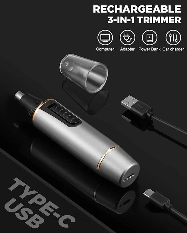 AREYZIN Nose Hair Trimmer for Men 2024 Professional Painless Rechargeable Nose Trimmer for Men and Women, Eyebrow Facial H...
