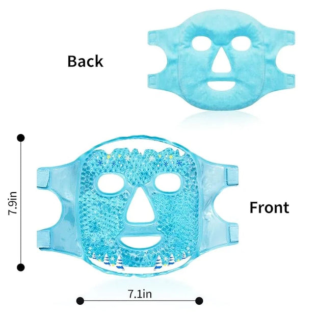 Cold Face Eye Masks Ice Face Mask Hot Cold Compress for Dark Circles, Puffiness, Migraines, Headache, Stress, Redness, Coo...