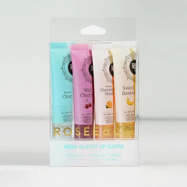 ROSÉE & CO Rosee Lip Gloss Vegan & Cruelty Free Treatment, Professional Make up, Long Lasting Glossy with Shea Butter, Moi...