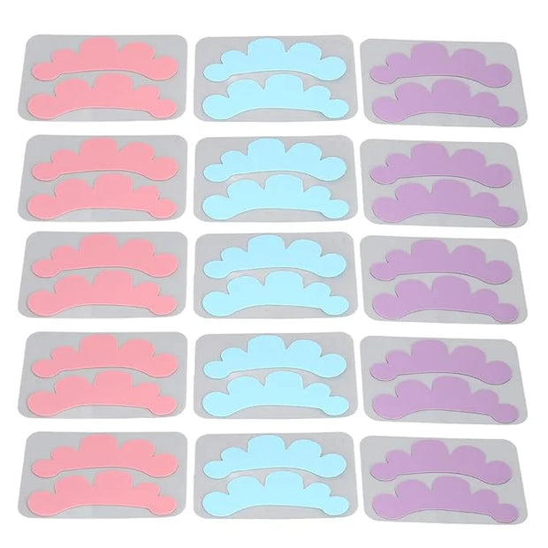 15 Pairs Eyelash Extension Under Eye Pads Cloud Shaped Reusable Silicone Lash Grafting Eye Pads Blue - Product Image