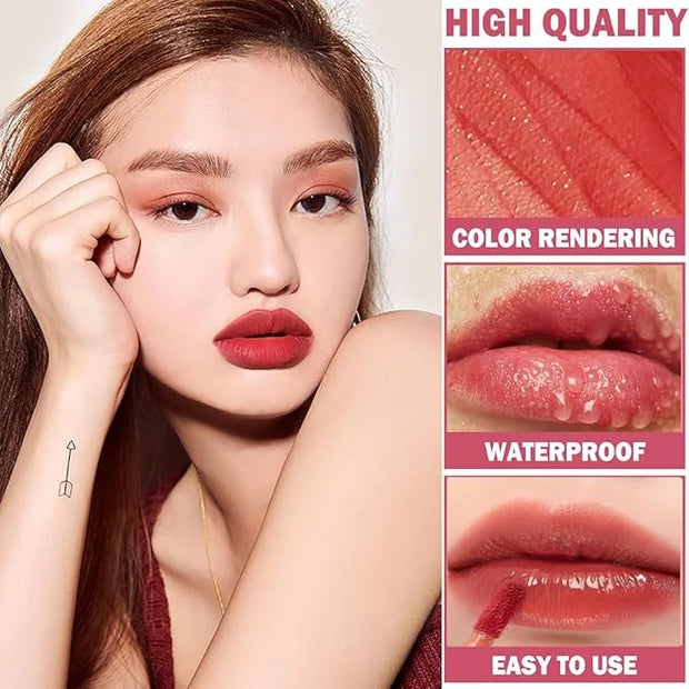 VERONNI 3 Colors Matte Lip Mud,Velvet Lip Gloss Set Multi-Purpose Matte Lipstick, Long Lasting Non-Sticky Gloss Smooth Pac...