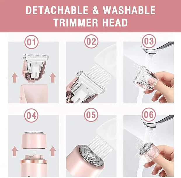Dermave Bikini Shaver, Bikini Trimmer for Women, Glow Aura Electric Razor 2-in-1 Women's Body Shaver Dual Head Women's Tri...