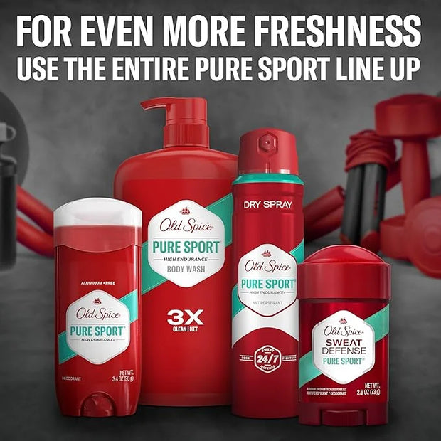 Old Spice Refreshing Body Wash for Men, High Endurance, 3X Defense, 24/7 Shower Fresh with Long Lasting Scent, Pure Sport ...