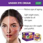 Vaadi herbals Natural Under Eye Cream - Almond Oil & Cucumber extract - Reduces the Appearance of Fine Lines and Wrinkles ...