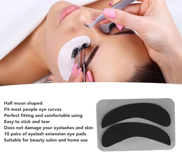 10 Pairs Half Moon Shaped Reusable Under Eye Pads for Eyelash Extension Excellent Silicone Under Eye Pads for Lash Extensi...