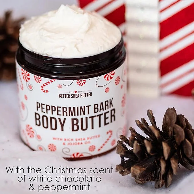 Peppermint Bark Whipped Body Butter | Limited Edition Christmas Lotion | Dry Skin Moisturizer with Shea Butter and Jojoba ...