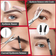 TsMADDTs Tweezers for Women Facial Hair, 8 in 1 Eyebrow Kit with Tweezers, Eyebrow Trimmer Scissors, Razor, Brush with Tra...