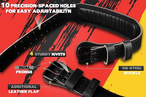 Jaffick Weight lifting Belt for 7MM Leather Pro 4 Inch - Product Image