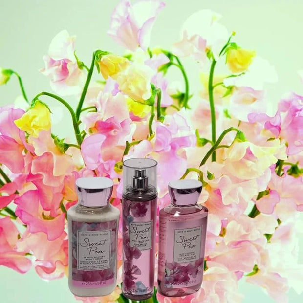 Bath and Body Works Sweet Pea Set, Body Lotion, Shower Gel and Fragrance Mist, Full Size - Product Image