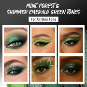 Green Eyeshadow Palette with Mirror Lime Forest Emerald Tones Matte Shimmer 6 Colors Mini Eye Shadow Pallet Travel Size Hi...