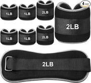 4 Pairs Wrist Leg Weights for Women Ankle 1lbs 2lbs 2lbs Each - Product Image