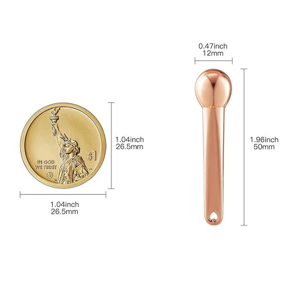 LISAPACK 4 Pack Metal Eye Cream Applicator, Eye Serum Roller Ball Massager Stick for Reduce Depuffer, Massage (Gold&Rose G...