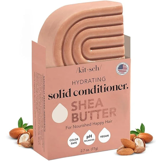Kitsch Shea Butter Conditioner Bar for Hair Hydration | Nourishing Hair Mask | Made in US | Eco-Friendly Zero Waste Solid ...