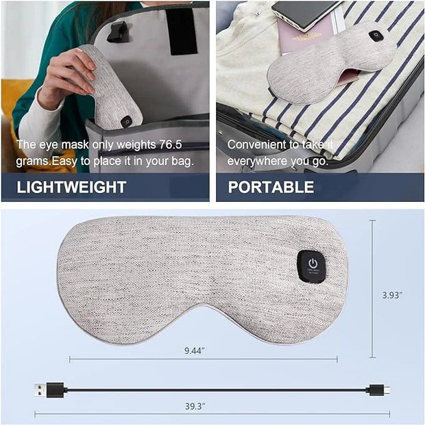 Heated Eye Mask Cordless, Warm Eye Compress for Dry Eyes Stye Blepharitis Chalazion MGD Eye Treatment, Heat Therapy to Unc...