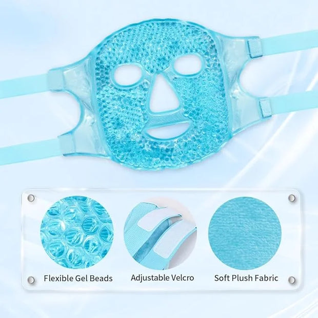 Bundle of CONBELLA Cold Face Eye Masks Ice Face Mask Hot Cold Compress and Ice Face Mask and Silicone Face Mask Cover Set ...
