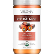 velona USDA Certified Organic Red Palm Oil 32 Fl Oz | Food and Cosmetic Grade | in jar | Extra Virgin, Cold Pressed | Skin...