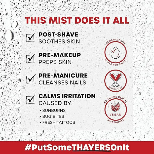 Thayers Alcohol-Free Witch Hazel Facial Mist Toner with Aloe Vera, Rose Petal, Soothing and Hydrating, for All Skin Types,...
