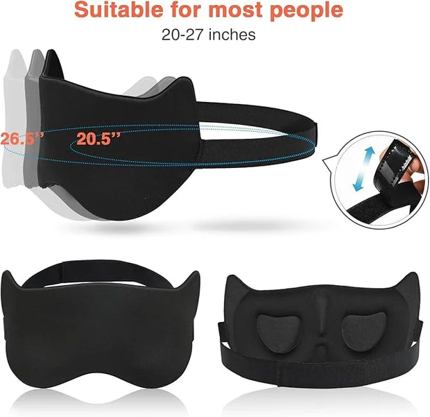 Cute Sleep Eye Mask for Kids, 3D Contoured Cup Sleeping Mask & Blindfold, Concave Molded Night Sleep Mask, Block Out Light...