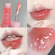 6 Colors Plumping Lip Gloss Set, Hhydrating Water Mirror Clear Lipstick Makeup, Shimmery Glitter Moisturizing Lip Gloss wi...