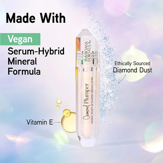 Physicians Formula Mineral Wear Diamond Lip Plumper Gloss Pink Radiant Cut & Brilliant Berry Diamond - Product Image
