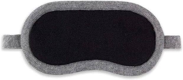 Jet&Bo 100% Pure Cashmere Eye Mask Black & Gray in Gift Box - Product Image