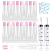 AMORIX 50PCS Lip Gloss Tubes 20ml Pink Cap Lip Gloss Containers Empty Lip Balm Tubes Refillable Cosmetic Squeeze Lipgloss ...