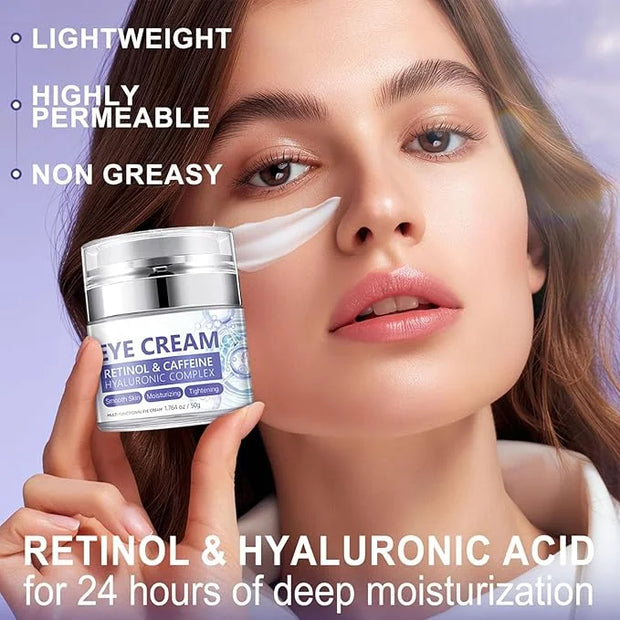 Caffeine Eye Cream for Dark Circles and Puffiness, Retinol Eye Cream for Anti-Aging & Wrinkles, Firming & Repair Under Eye...