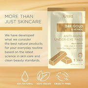 AZURE 24K Gold & Retinol Anti Aging Under Eye Patches - Firming, Restoring & Deeply Hydrating Eye Mask - Reduces Fine Line...