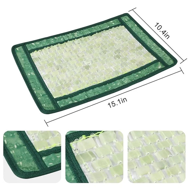 Jade Eye Mask&Energy Pillow Cover - Jade Massage Design for Relaxation Eye Mask Hot & Cold Therapy to Reduce Wrinkles, Puf...