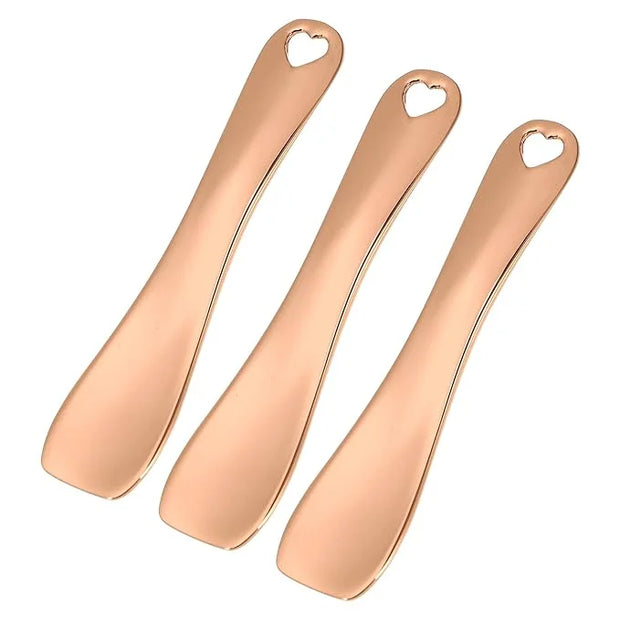 VOCOSTE 3 Pcs Makeup Spatula Mini Spoon, Eye Cream Massage Sticks Beauty Scoop, for Facial Cosmetic Face Cream, Heart Shap...