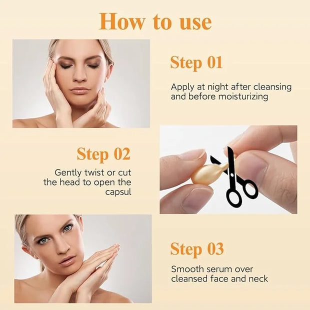 HKH Vitamin C Super Serum for Face - Anti Aging Vitamin E Facial Serum Capsules with Niacinamide, Vit C Serum Oil for Wome...